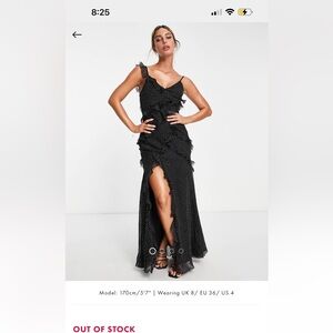 ASOS Black Polka Dot Maxi Dress